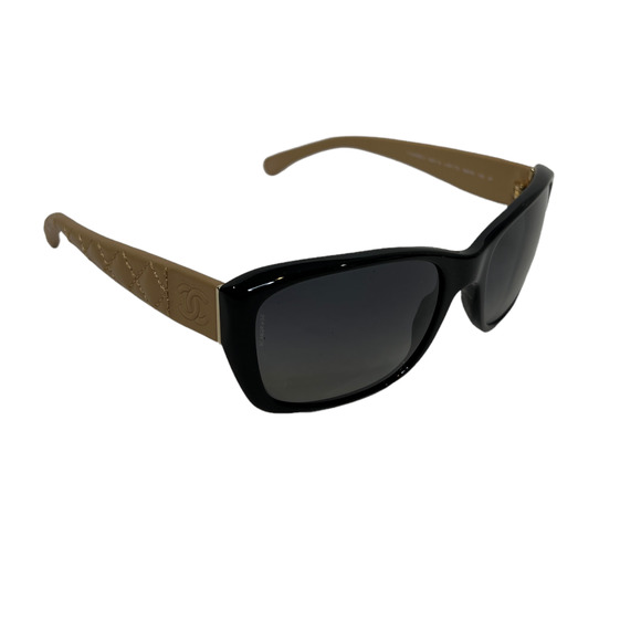 Chanel Square Sunglasses Brown Band Quilted Leather Gradient 5201-Q c.501/T3 - Picture 1 of 8